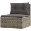 vidaXL 5 Piece Garden Lounge Set with Cushions Grey Poly Rattan