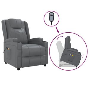 vidaXL Stand up Massage Chair Anthracite Faux Leather
