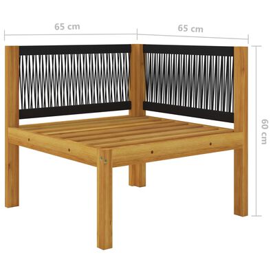 vidaXL 2-seater Garden Bench with Cushions Solid Acacia Wood