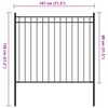 vidaXL Garden Fence Steel 1.81x0.8 m Black
