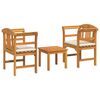 vidaXL Garden Rose Lounge Set 3 pcs Natural Solid Acacia Wood