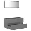 vidaXL 2 Piece Bathroom Furniture Set High Gloss Grey Engineered Wood