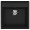 vidaXL Kitchen Sink with Overflow Hole Black Granite