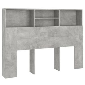 vidaXL Headboard Cabinet | Concrete Grey | Engineered wood | Medium
