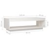 vidaXL Coffee Table White 110x50x33.5 cm Solid Pinewood