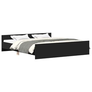 vidaXL Bed Frame without Mattress Black 180x200 cm