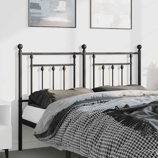 vidaXL Metal Replace Headboard Black 135 cm
