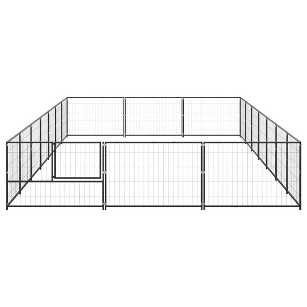 vidaXL Dog Kennel Black 21 m&sup2; Steel