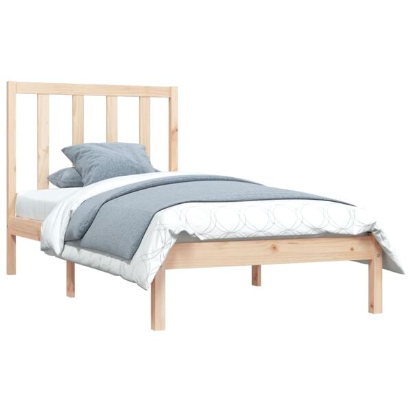 vidaXL Bed Frame without Mattress Solid Wood Pine 90x190 cm Single Single