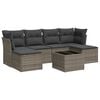 vidaXL 7 Piece Garden Sofa Set with Cushions Grey Poly Rattan