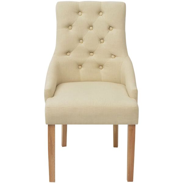 vidaXL Dining Chairs 6 pcs Cream Fabric