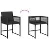 vidaXL 9 Piece Garden Dining Set with Cushions Black Poly Rattan