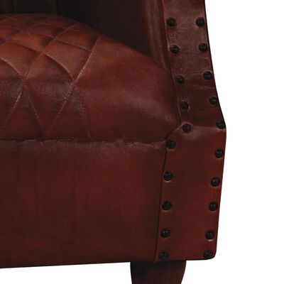 vidaXL Armchair Real Leather Brown