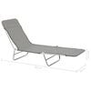 vidaXL Folding Sun Loungers 2 pcs Steel and Fabric Grey