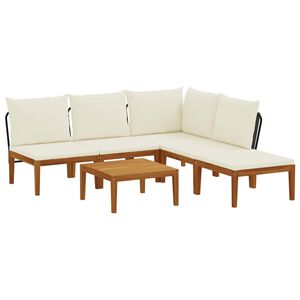 vidaXL 6 pcs Solid Acacia Wood & Rope Natural