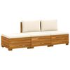 vidaXL Outdoor Sofa Set with Cushion 3 Piece Brown Solid Acacia Wood