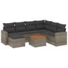 vidaXL 8 Piece Garden Sofa Set with Cushions Grey Poly Rattan