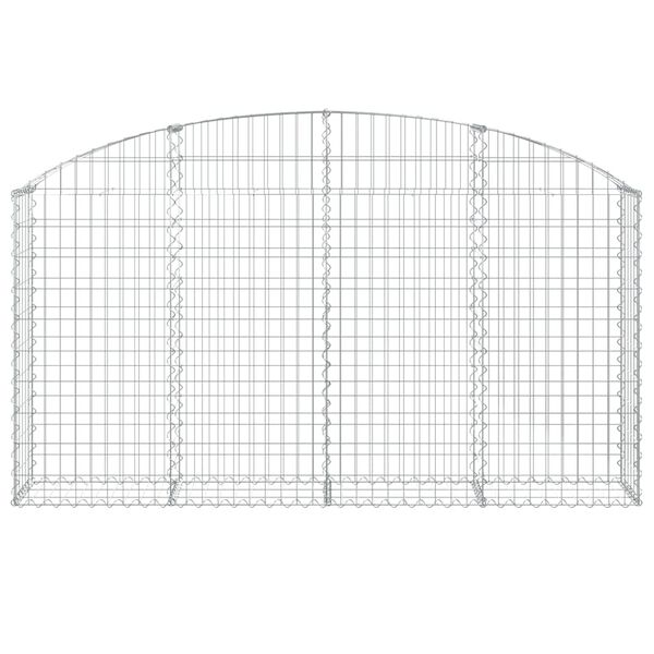 vidaXL Arched Gabion Basket 200x30x100/120 cm Galvanised Iron