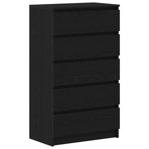 vidaXL Drawer Cabinet Black Oak 60x36x103 cm Engineered Wood
