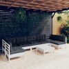 vidaXL 8 Piece Garden Lounge Set with Cushions White Solid Pinewood
