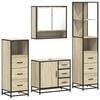 vidaXL 4 Piece Bathroom Furniture Set Sonoma Oak Engineered Wood