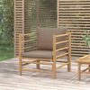 vidaXL Garden Sofa with Taupe Cushions Bamboo