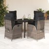 vidaXL 5 Piece Garden Dining Set with Cushions Grey Poly Rattan