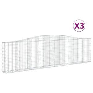vidaXL Arched Gabion Baskets 3 pcs 400x30x100/120 cm Galvanised Iron