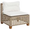 vidaXL 8 Piece Garden Sofa Set with Cushions Beige Poly Rattan