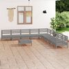vidaXL 10 Piece Garden Lounge Set Solid Wood Pine Grey