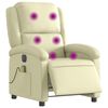 vidaXL Electric Massage Recliner Chair Cream Real Leather