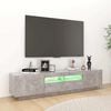 vidaXL TV Cabinet with LED Lights Concrete Grey 180x35x40 cm