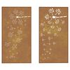 vidaXL Garden Wall Decorations 2pcs 105x55cm Corten Steel Flower Design