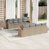 vidaXL 9 Piece Garden Sofa Set with Cushions Beige Poly Rattan