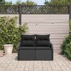 vidaXL Garden Sofa with Cushion Black 121 x 62 x 69cm Poly Rattan