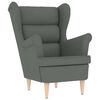 vidaXL Armchair with Footstool Dark Grey Fabric