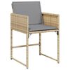 vidaXL Garden Chairs with Cushions 4 pcs Mix Beige Poly Rattan