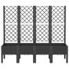 vidaXL Garden Planter with Trellis Black 160x40x142 cm PP