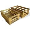 vidaXL Apple Crate | Set of 2 | Natural wood | Solid acacia wood