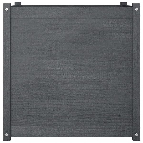 vidaXL Garden Planter Grey 70x70x70 cm Solid Pinewood