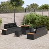vidaXL Garden Sofa Set with Cushion 9 pcs Black Poly rattan