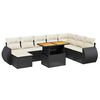 vidaXL 9 Piece Garden Sofa Set with Cushions Black Poly Rattan