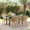 vidaXL Garden Dining Set with Cushion 5 pcs Beige Poly Rattan