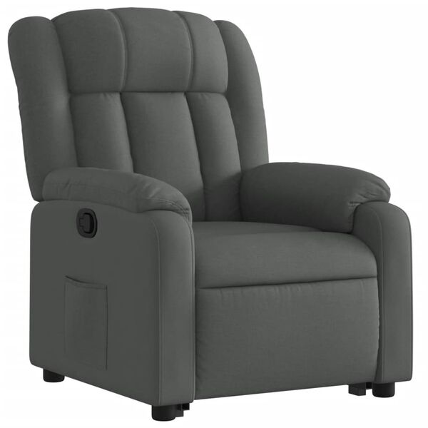 vidaXL Stand up Massage Recliner Chair Dark Grey Fabric