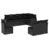 vidaXL 8 Piece Garden Sofa Set with Cushions Black Poly Rattan