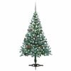 vidaXL Frosted Pre-lit Christmas Tree with Ball Set Pinecones 150 cm