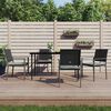 vidaXL 5 Piece Garden Dining Set with Cushions Poly Rattan and Steel