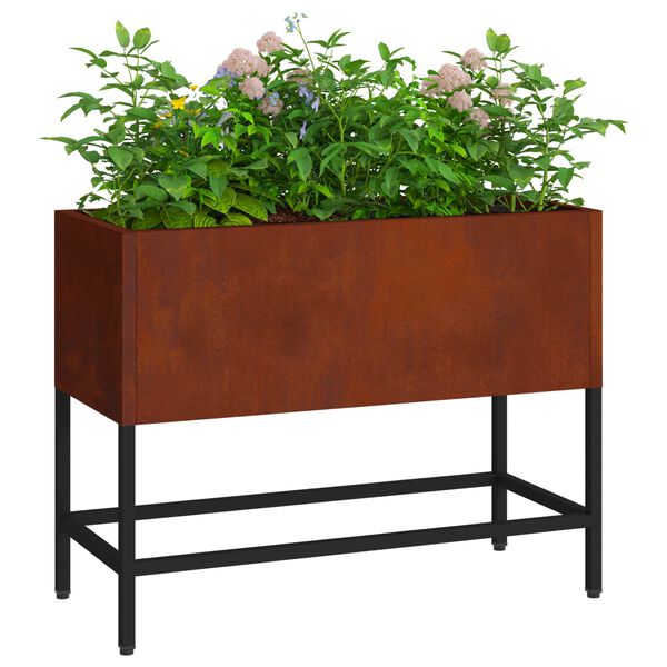 vidaXL Raised Garden Planter Rusty 60 x 26 x 45 cm Weathering Steel
