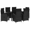 vidaXL Garden Dining Set 7 pcs Black PE Rattan and Powder-Coated Steel