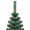 vidaXL Artificial Pre-lit Christmas Tree Green 210 cm PVC and Metal
